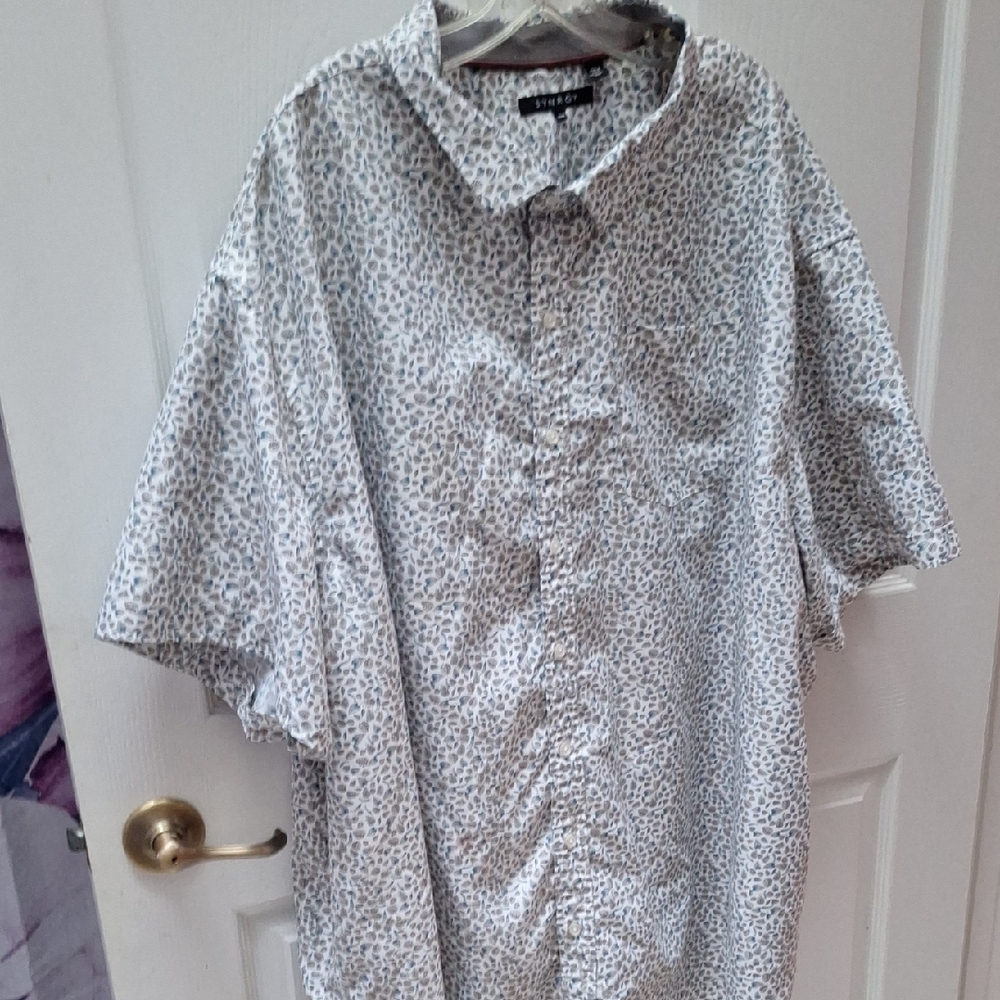 f Synergy Button Down Short Sleeve Casual Shirt Size 5X